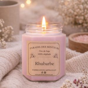 Bougie Rhubarbe paradis des senteurs fabrication des bougies