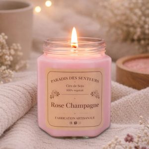 Bougie Rose & champagne paradis des senteurs fabrication des bougies