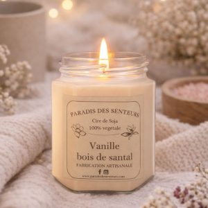 Bougie vanille bois de santal paradis des senteurs fabrication des bougies